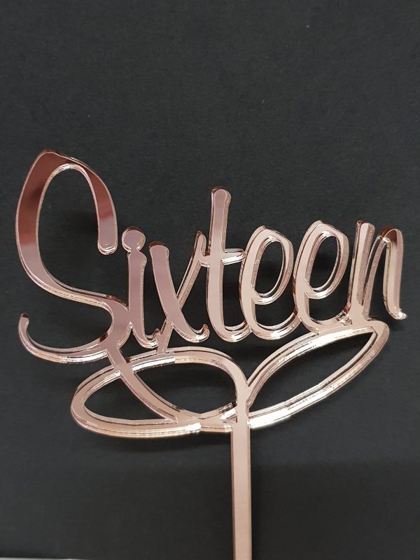 Acrylic Cake Topper - Sixteen